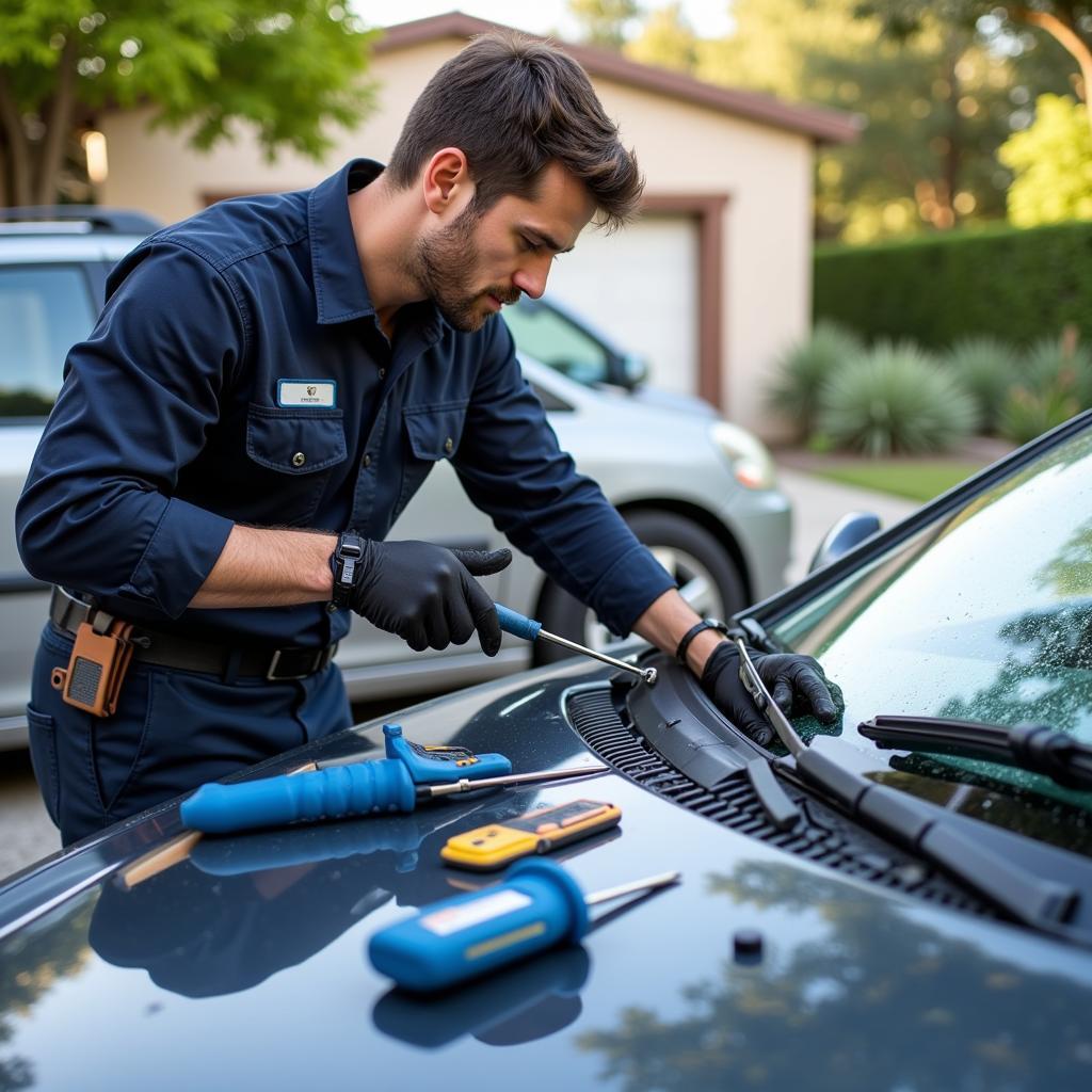 Mobile Auto Glass Repair Tampa in Action