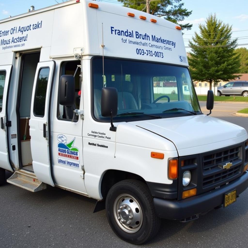 Mobile auto glass replacement service van in Franklin County