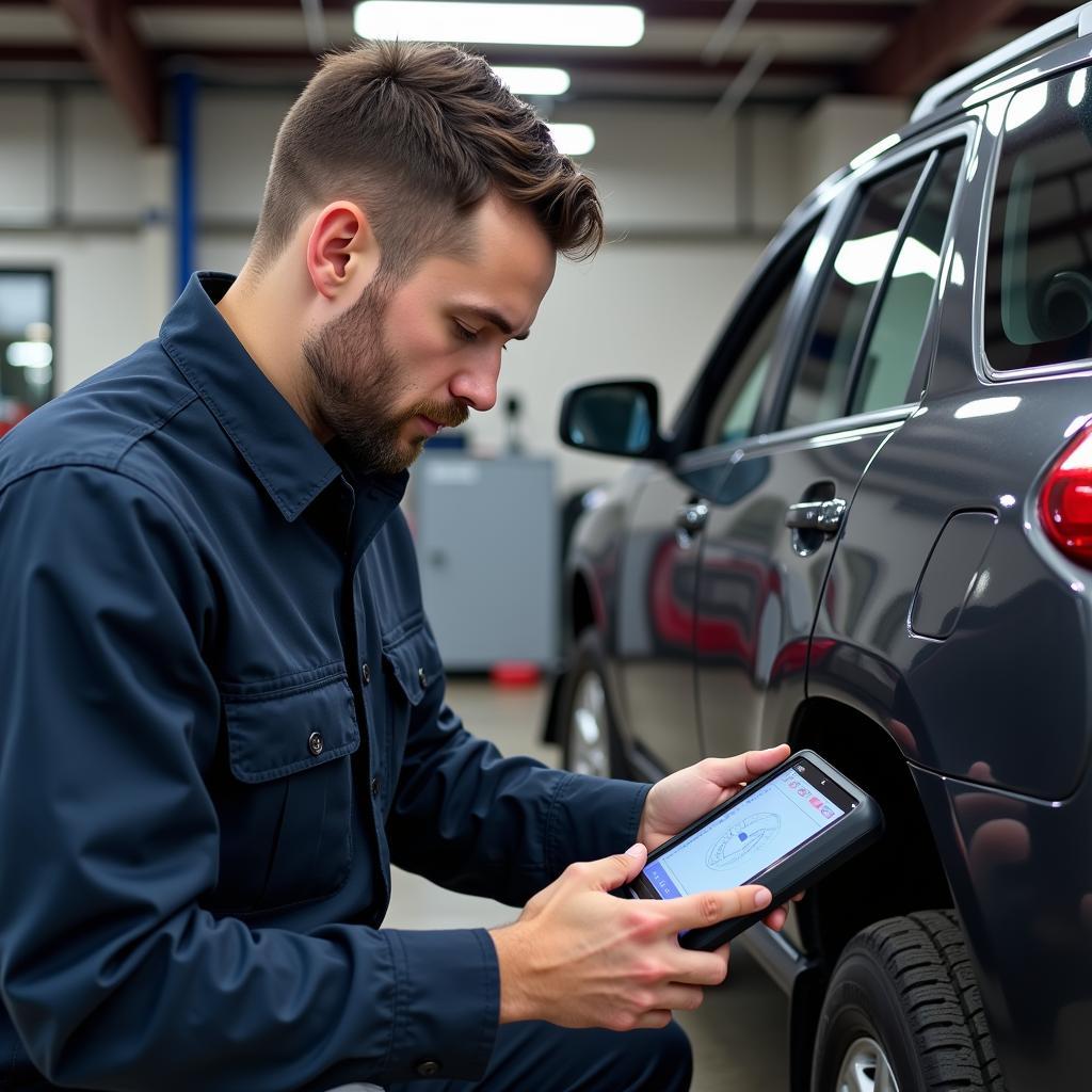 Mechanic Performing Mobile Auto Repair