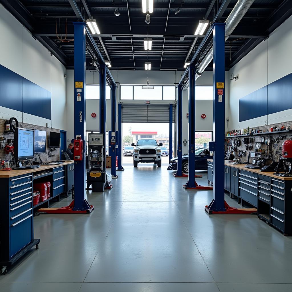 Modern Auto Repair Shop with Diagnostic Equipment