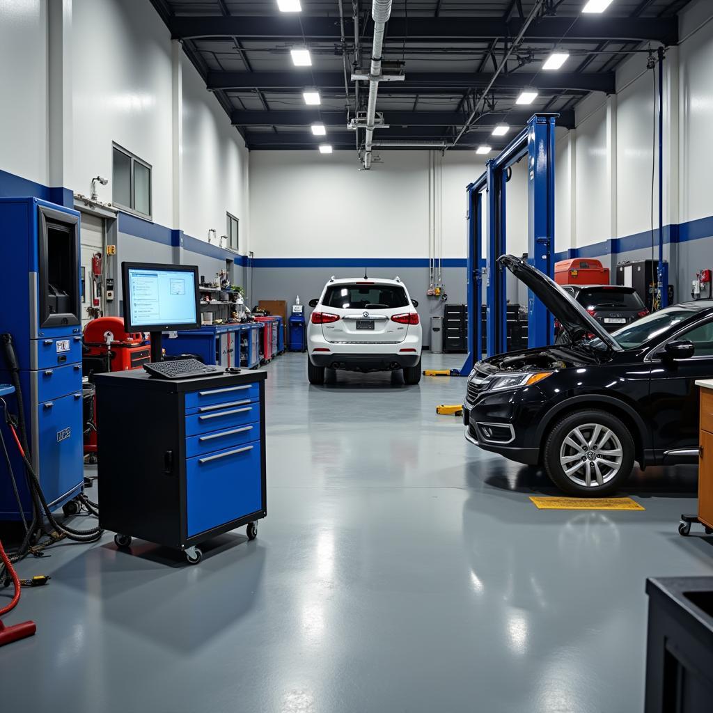 Modern Auto Repair Shop with Advanced Equipment