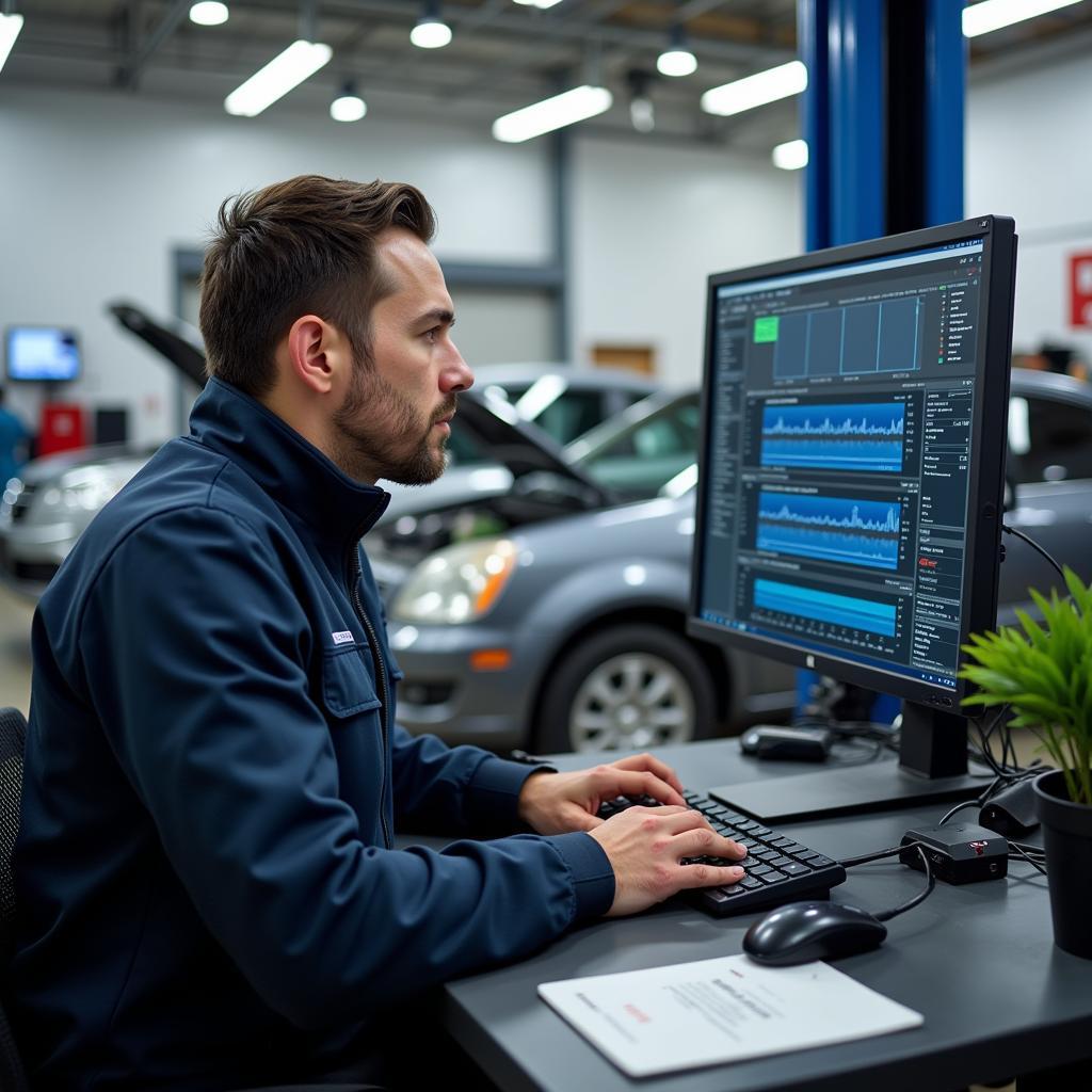 Modern Auto Repair Shop with Diagnostic Equipment