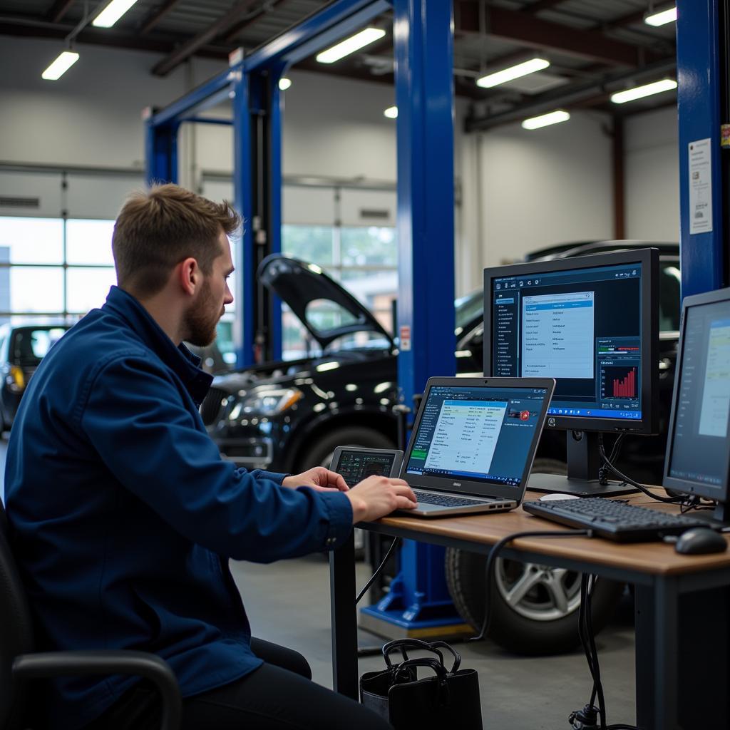 Modern Auto Repair Shop with Advanced Diagnostic Equipment