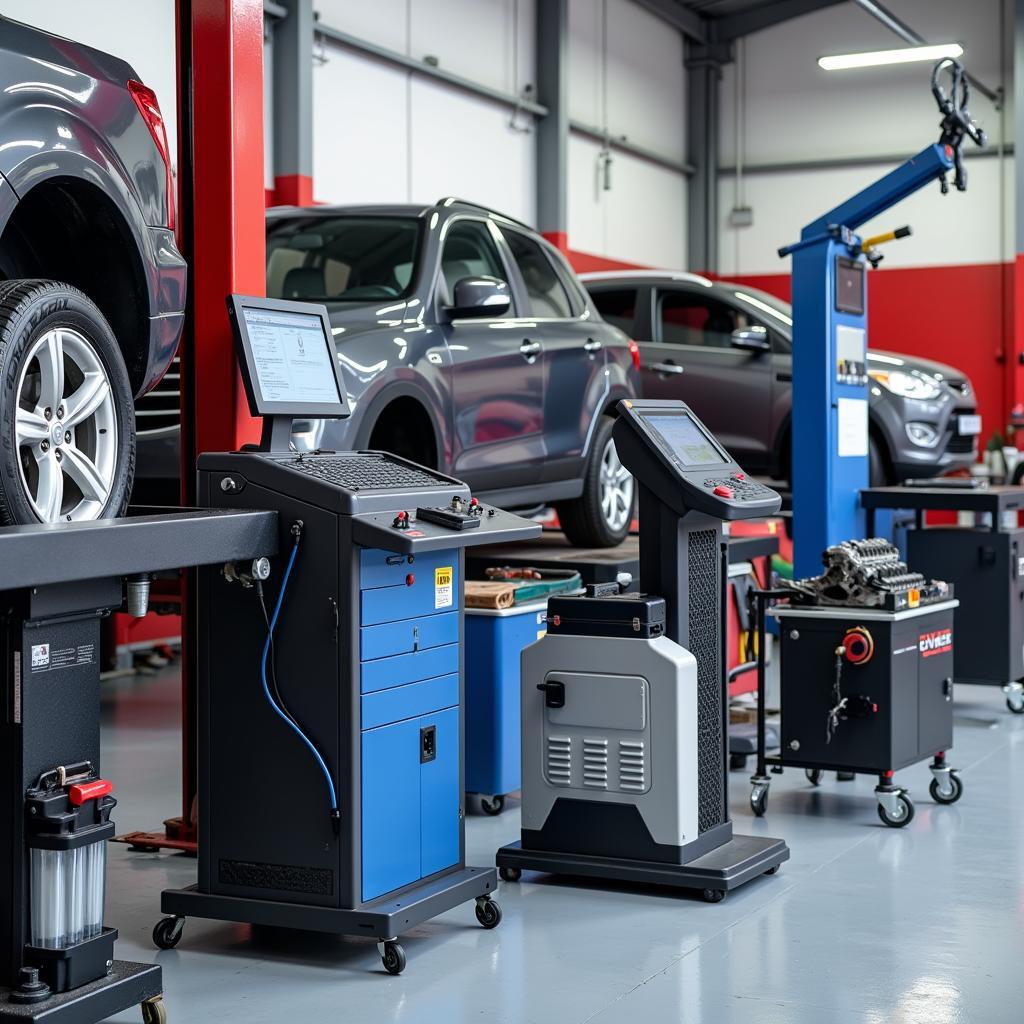 Modern Auto Repair Shop Equipment