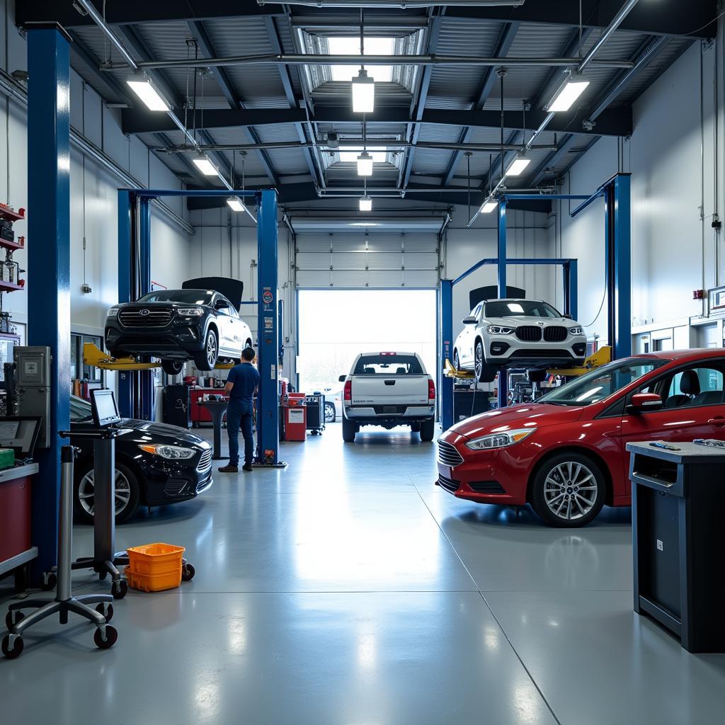 Modern Auto Repair Shop with Advanced Equipment