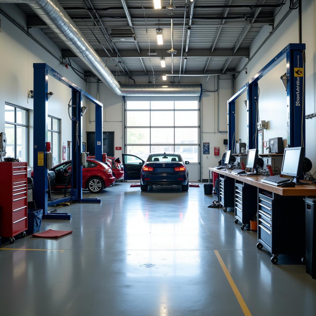 Modern Auto Repair Shop with Advanced Equipment