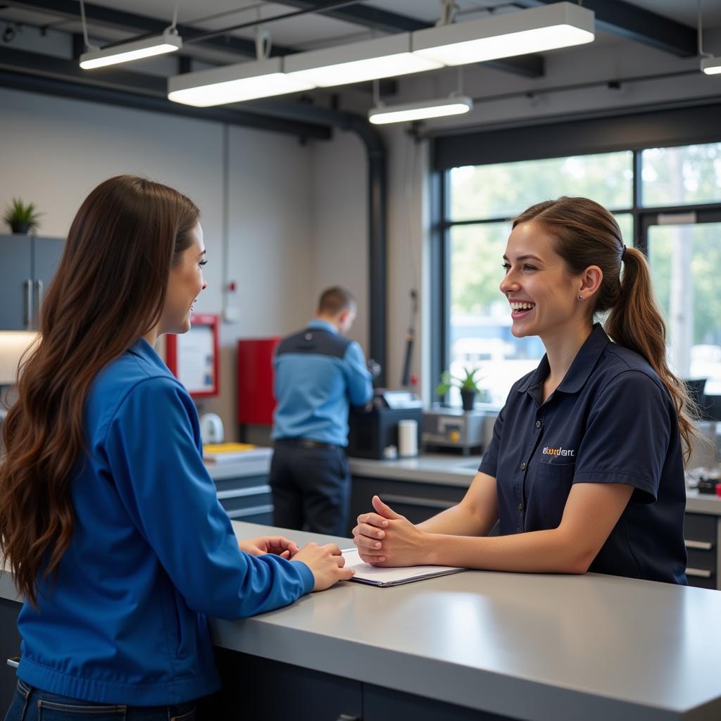 Modern Auto Repair Shop Service Counter Image