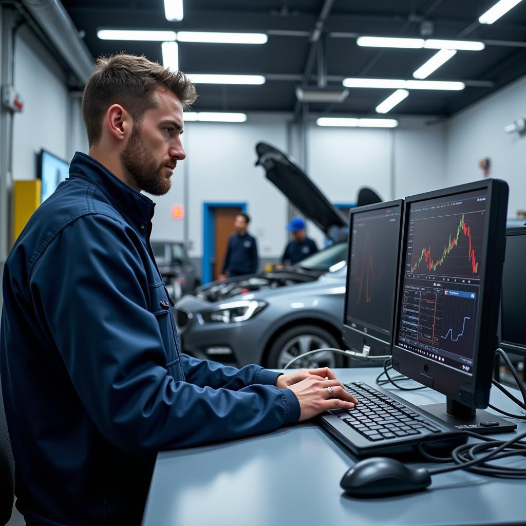 Modern Auto Repair Shop Equipped with Advanced Diagnostic Tools