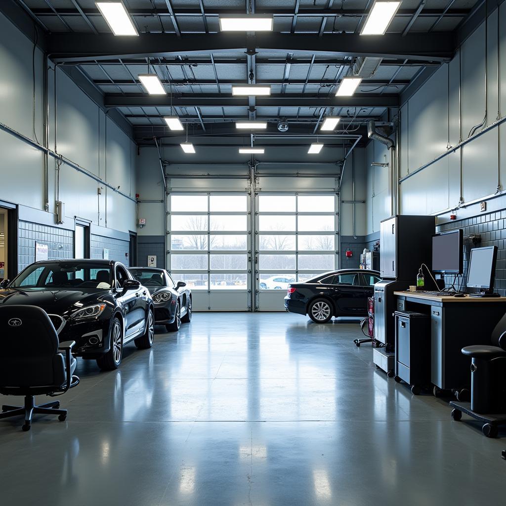 Modern Auto Repair Shop with Diagnostic Equipment