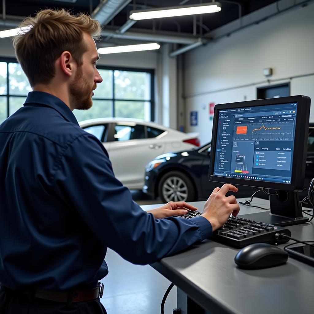 Modern Auto Repair Shop with Diagnostic Equipment