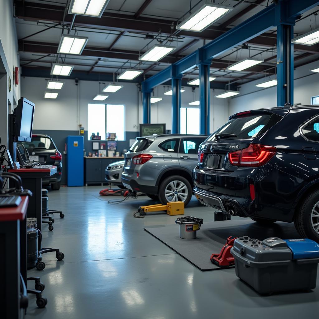 Modern Auto Repair Shop with Diagnostic Equipment