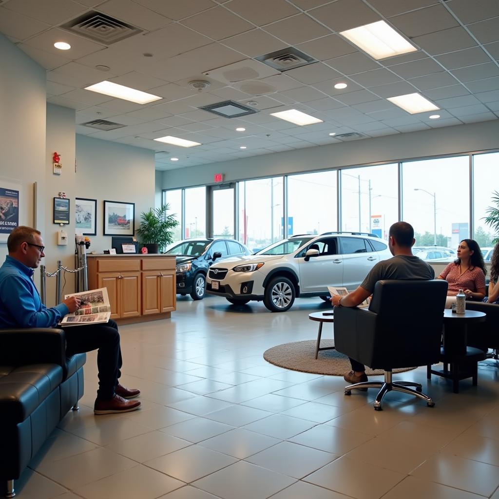 Comfortable and Modern Auto Service Center Waiting Area