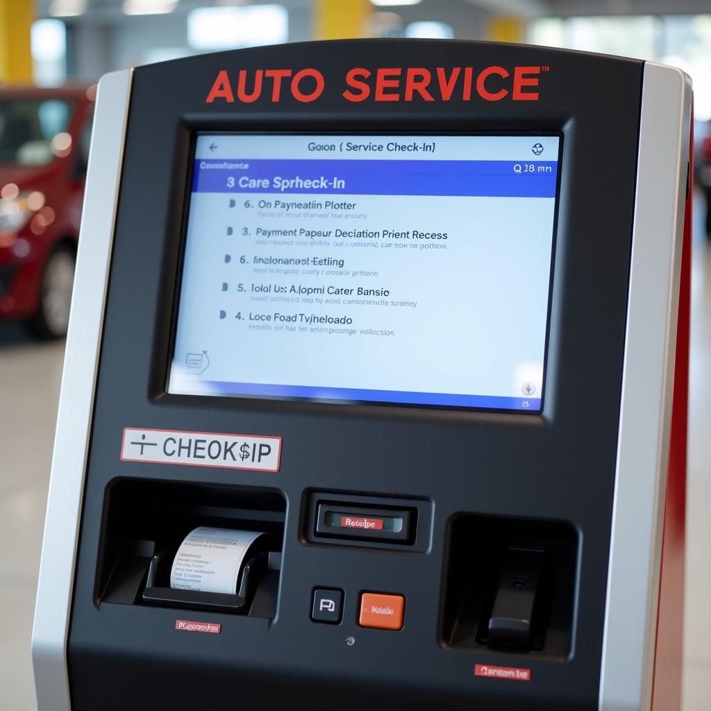 Modern Auto Service Check-in Kiosk Features