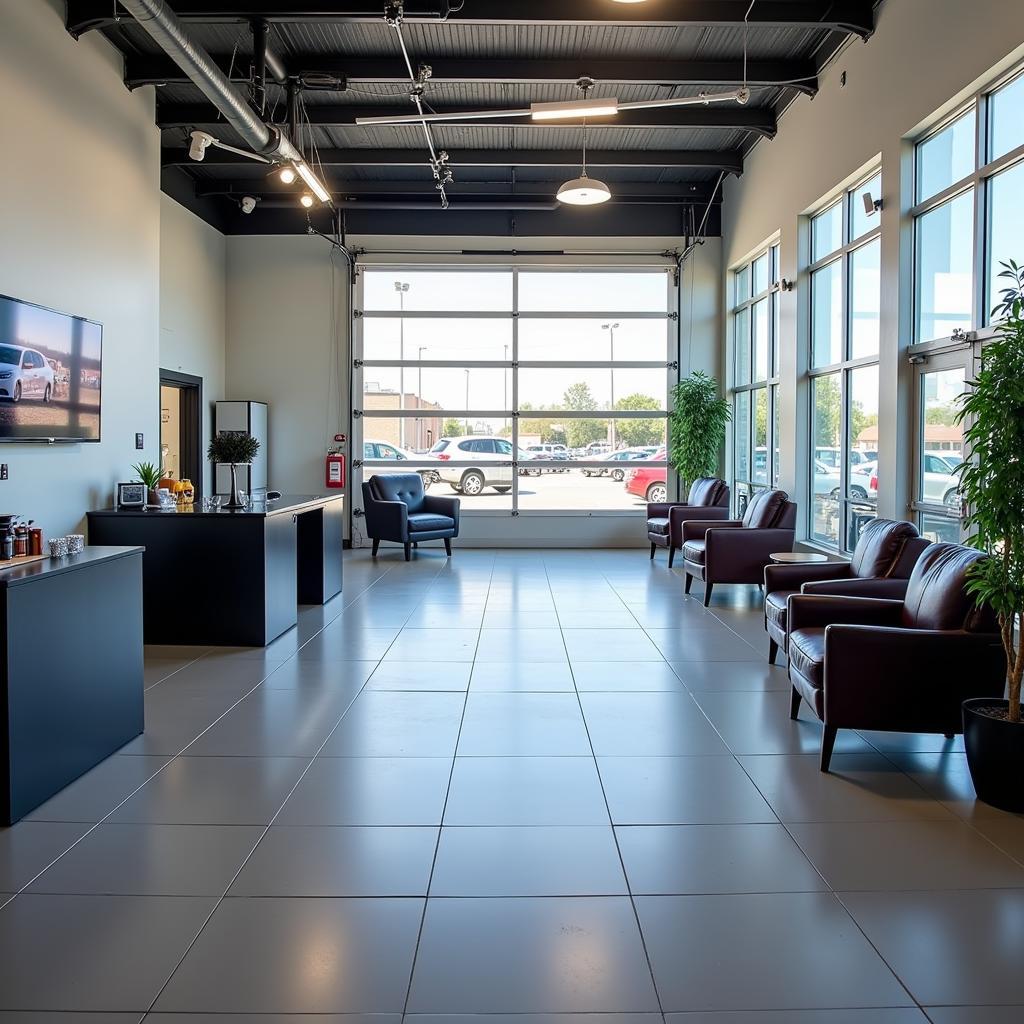 Modern Auto Service Dealer Facility with Customer Waiting Area