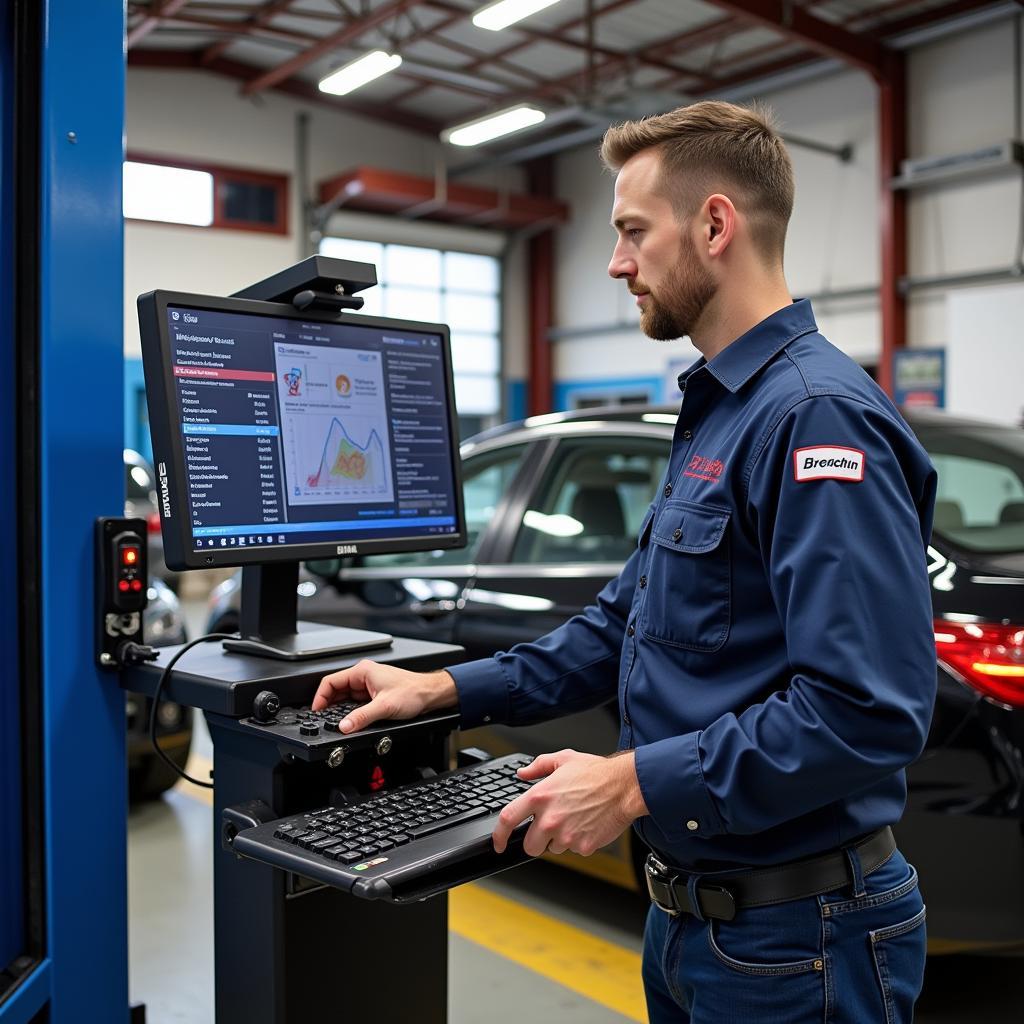 Modern Auto Service Equipment in a Brechin Garage