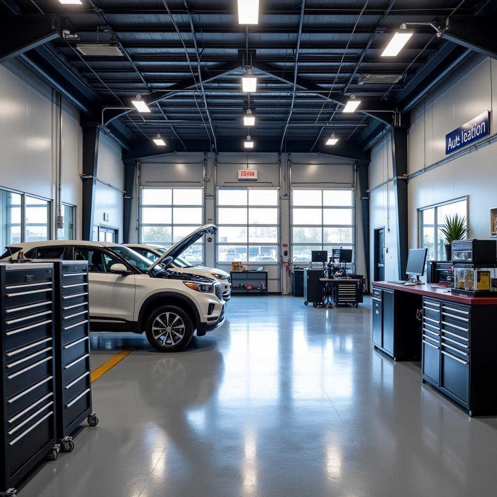 Modern Auto Service Facility with Diagnostic Equipment