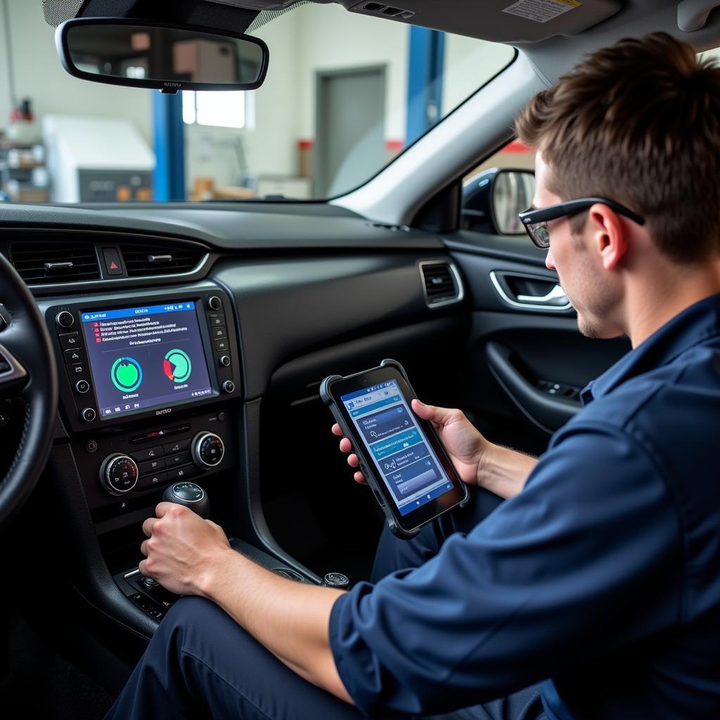 Modern Auto Tech Diagnostic Tools in Action