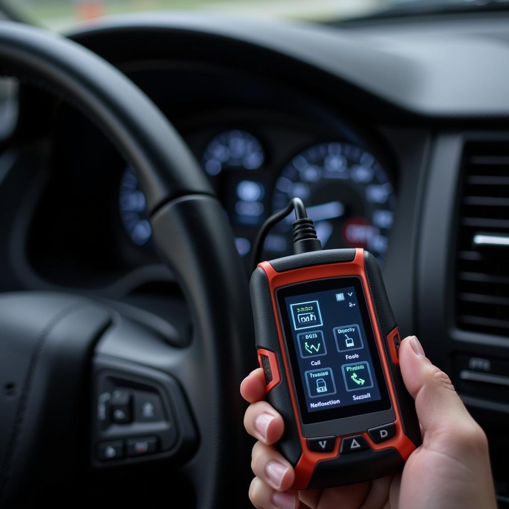 Modern Car Diagnostic Equipment in Use