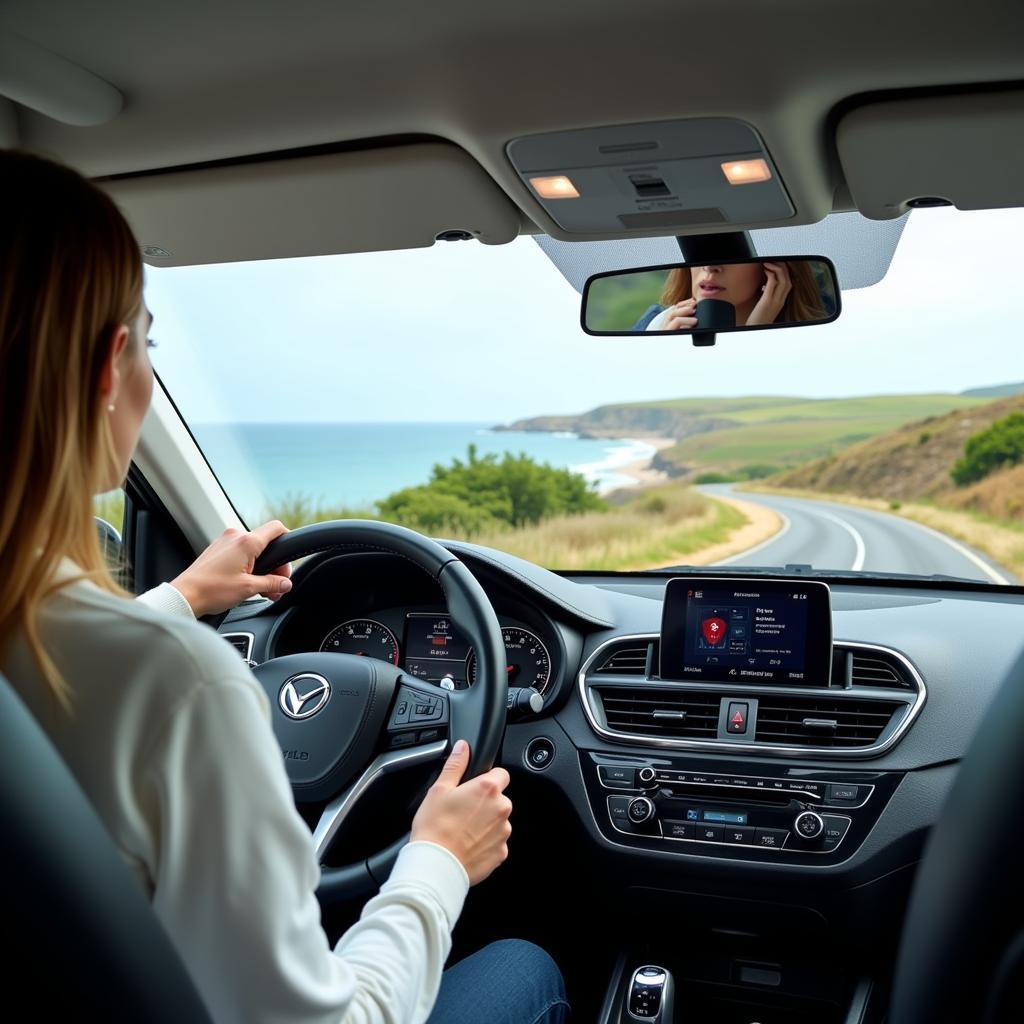 Modern Car with Functioning Air Conditioning System Enjoying the Coastal Roads of the Isle of Wight