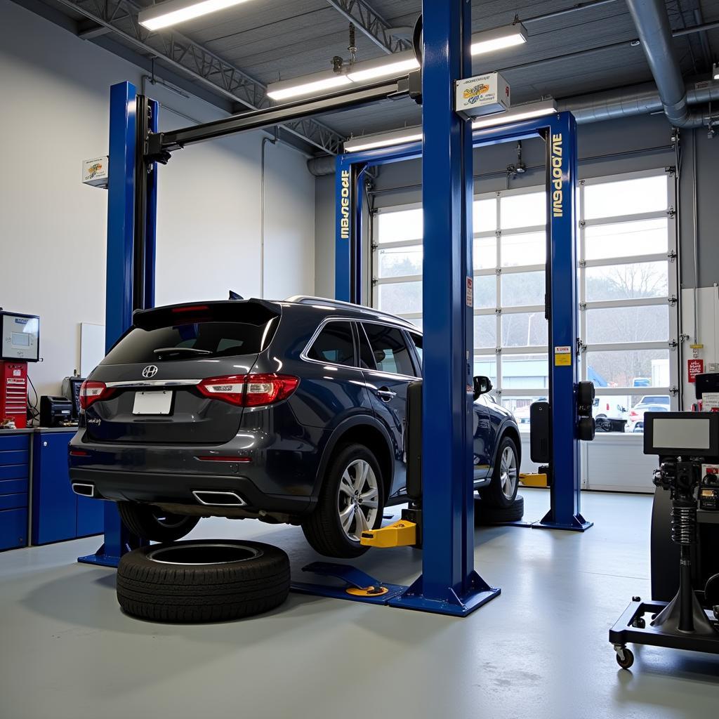 Modern Tire Changing Equipment in Auto Service Bay