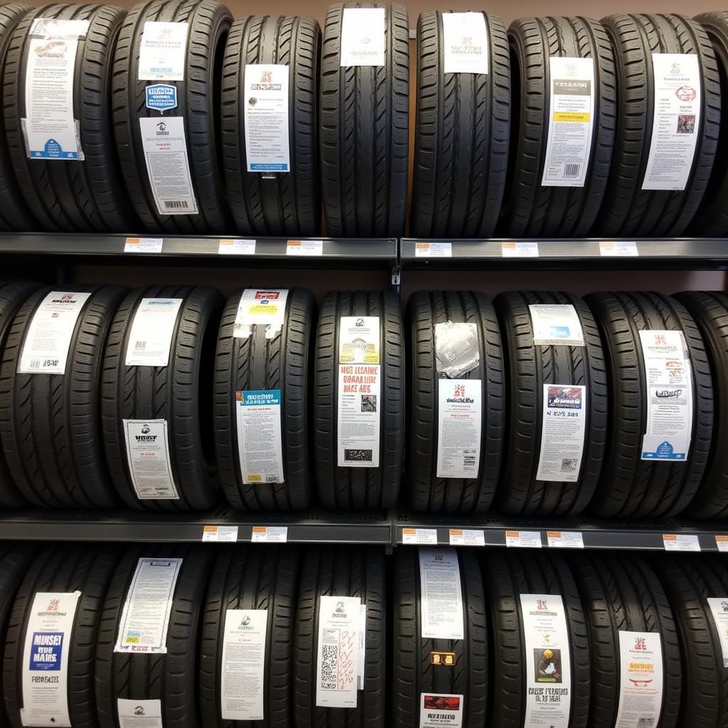 Monro Tire Display with Various Brands