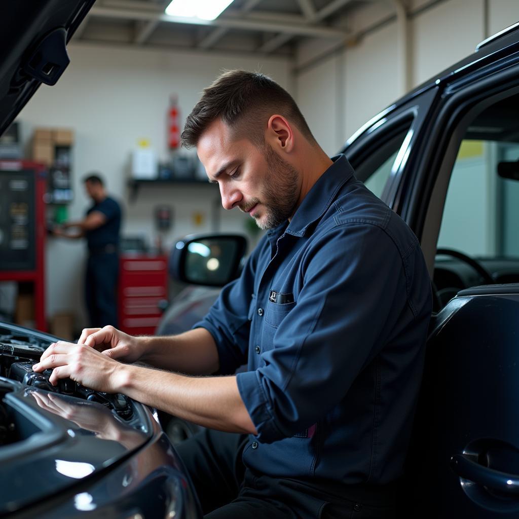 Experienced Technician Performing Montiel Auto Service