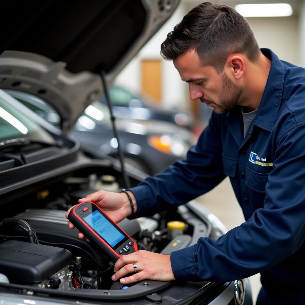 Morrisville Auto Service Technician Performing Diagnostics