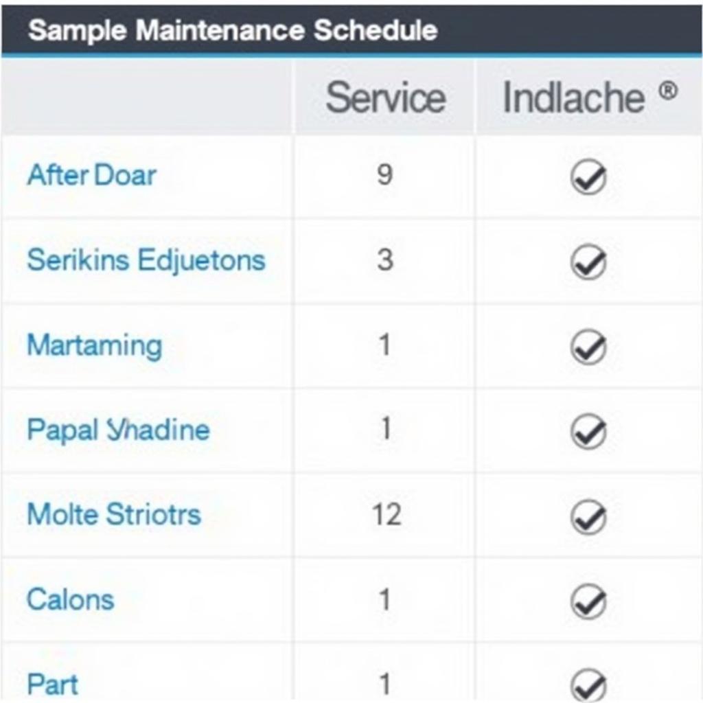 NC Auto Services Maintenance Schedule Example