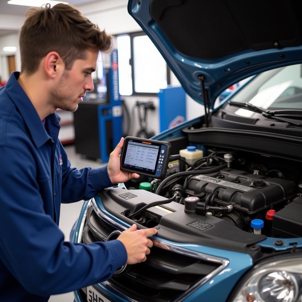 Nelson's Auto Service Center Technician Working