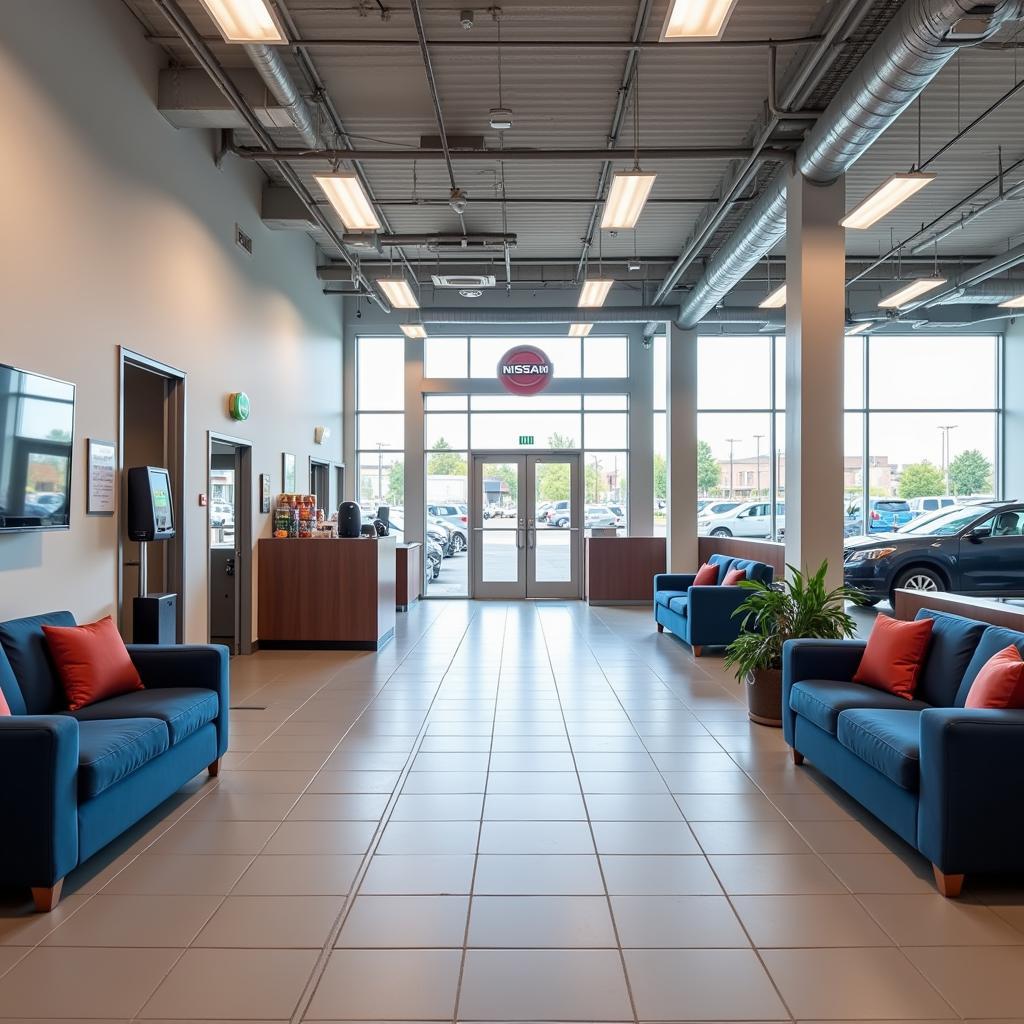 Modern and Comfortable Nissan Service Center Waiting Area