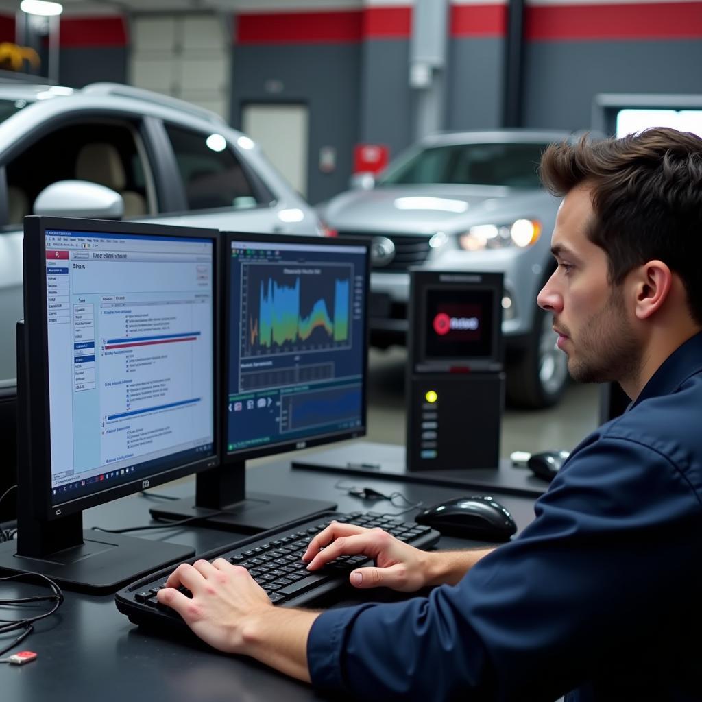 Modern Diagnostic Equipment in a North Chicago Auto Shop