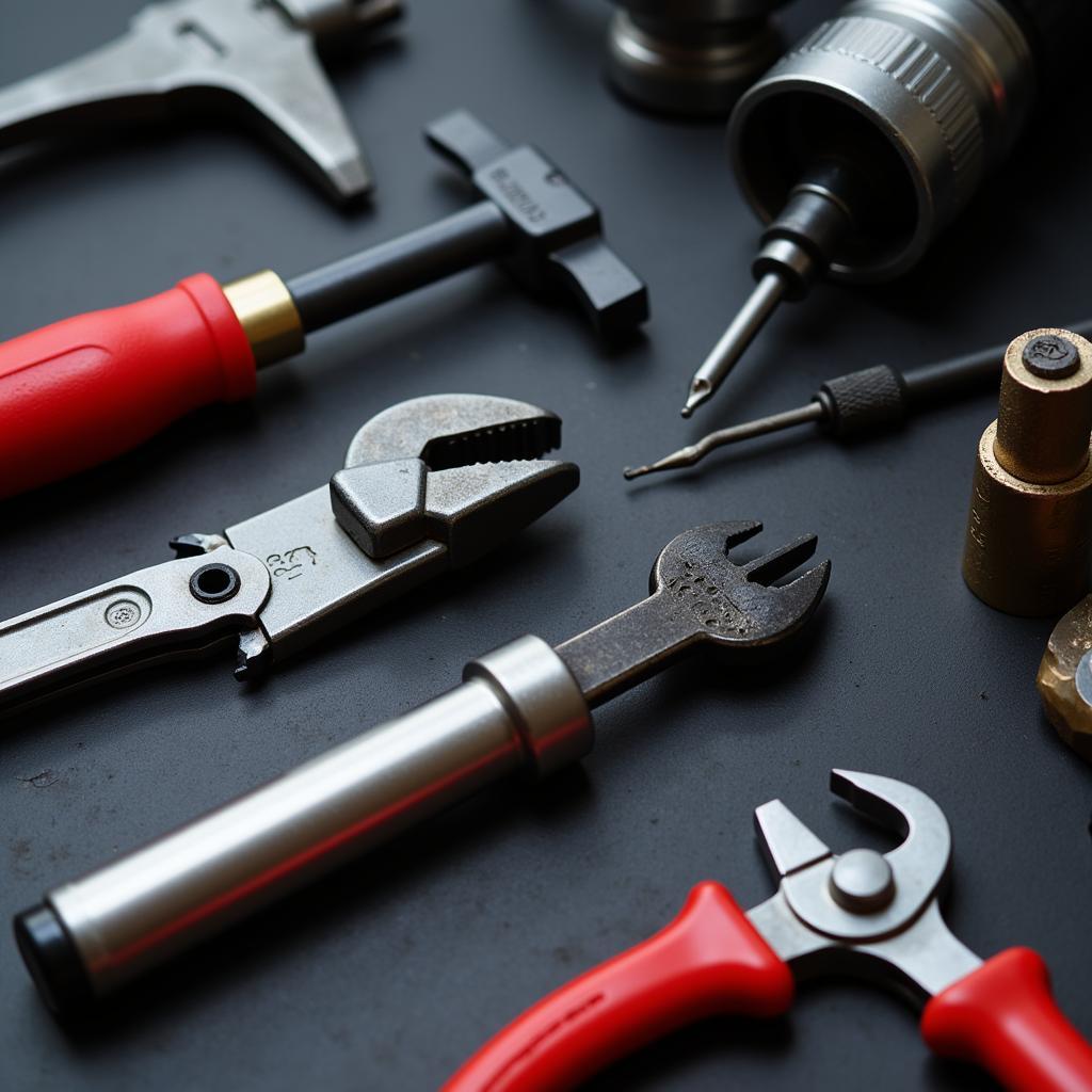 Assortment of professional auto repair tools in Oakhurst garage