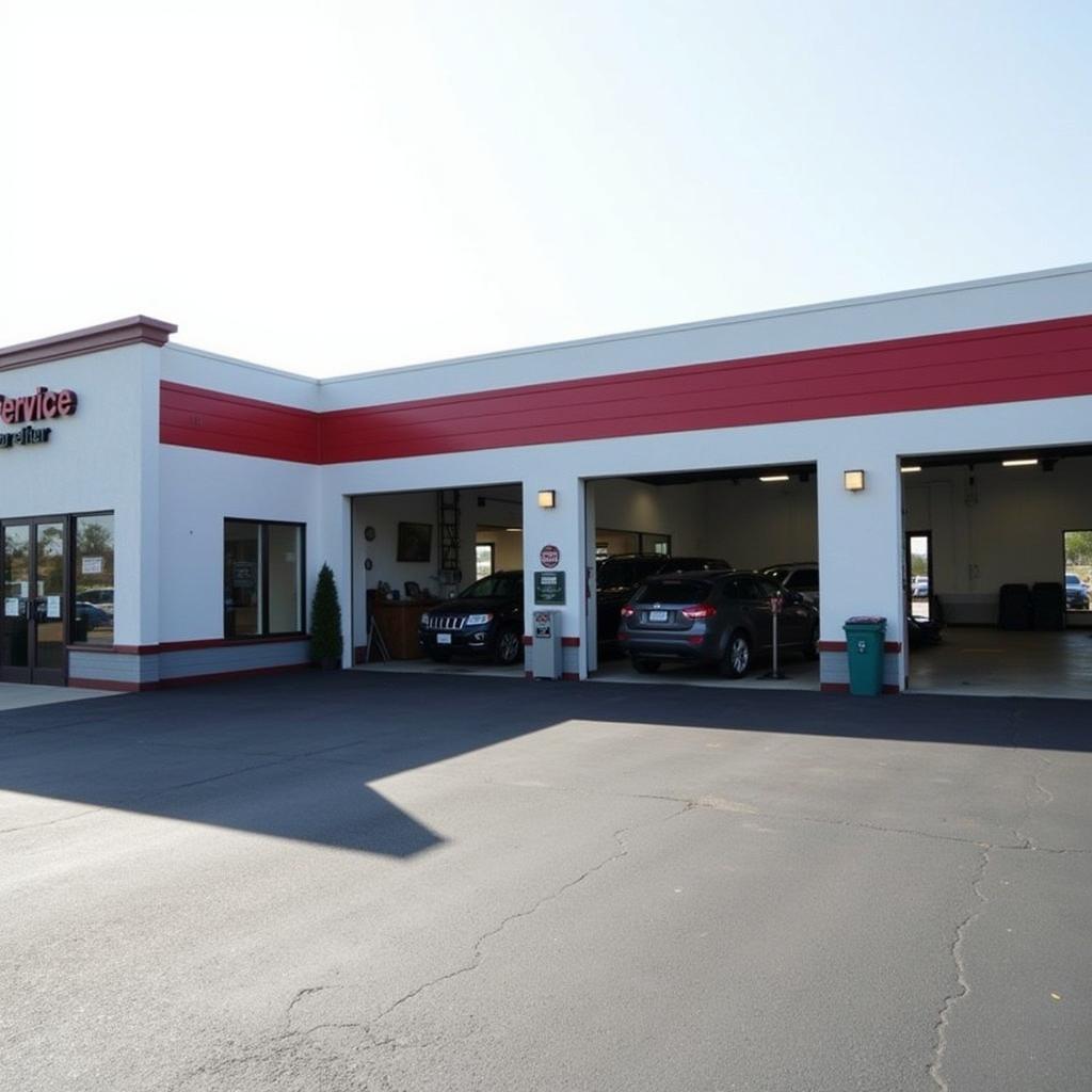 Exterior view of a modern auto service center on Ogeechee Road