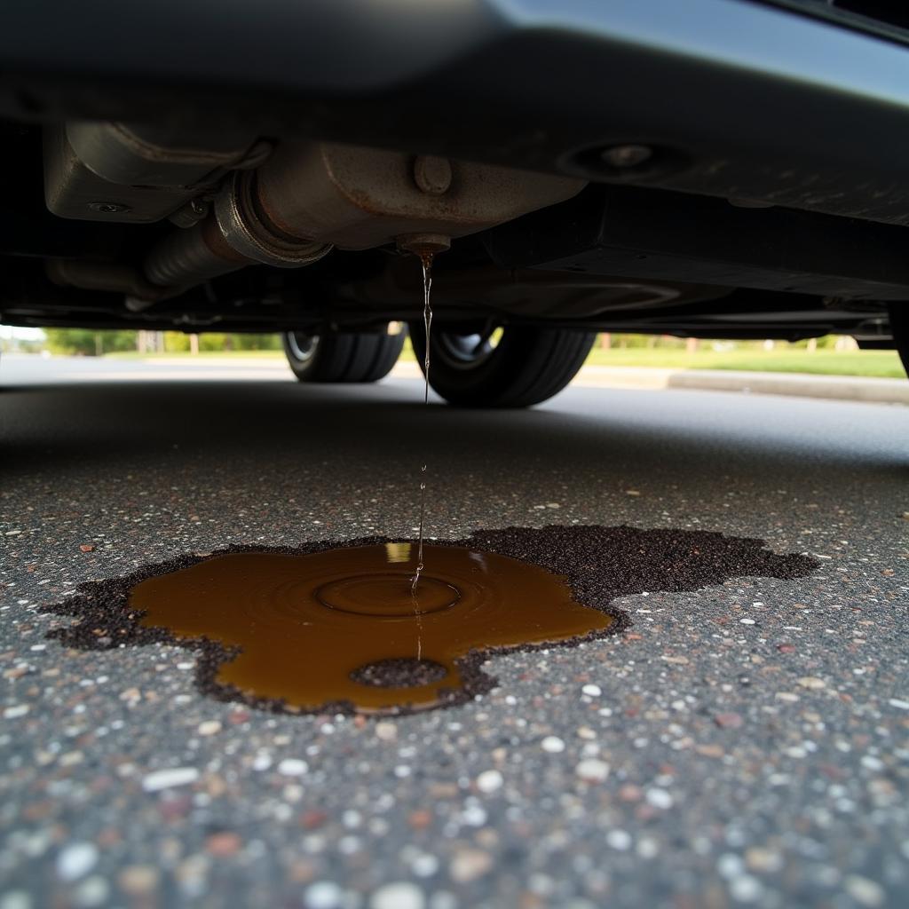 Oil Leak Under a Car