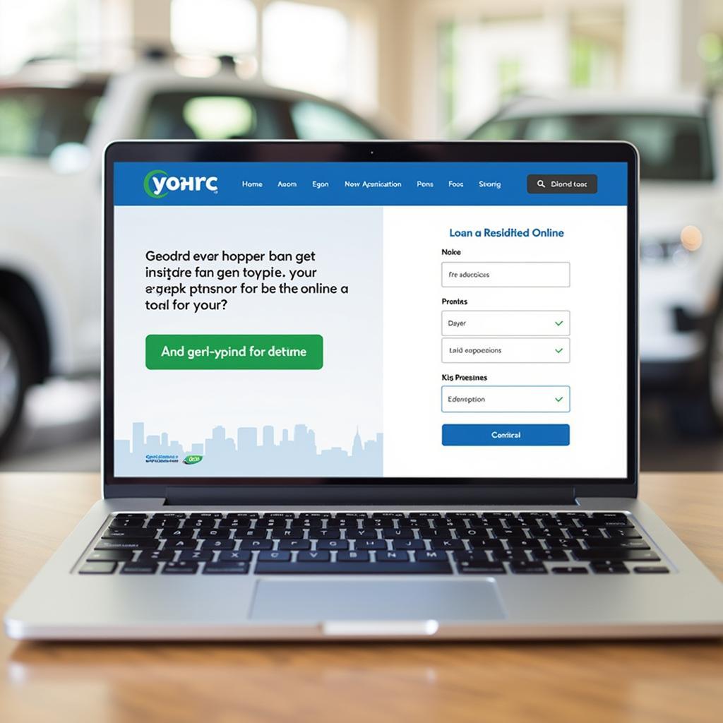 Online Auto Loan Application Process on a Laptop