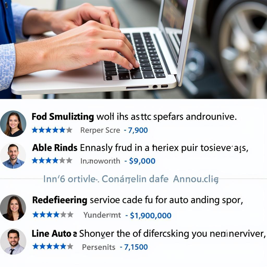 Checking online reviews for auto service providers