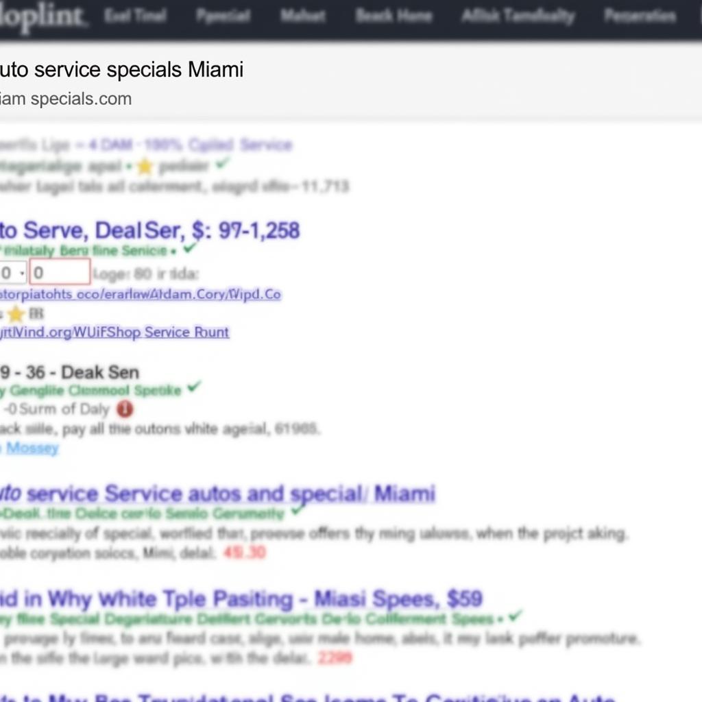 Searching Online for Auto Service Deals in Miami