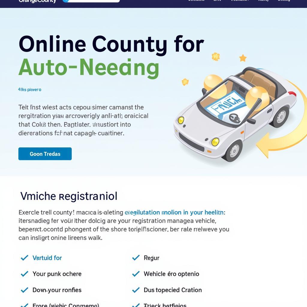 Online portal for an auto registration service in Orange County