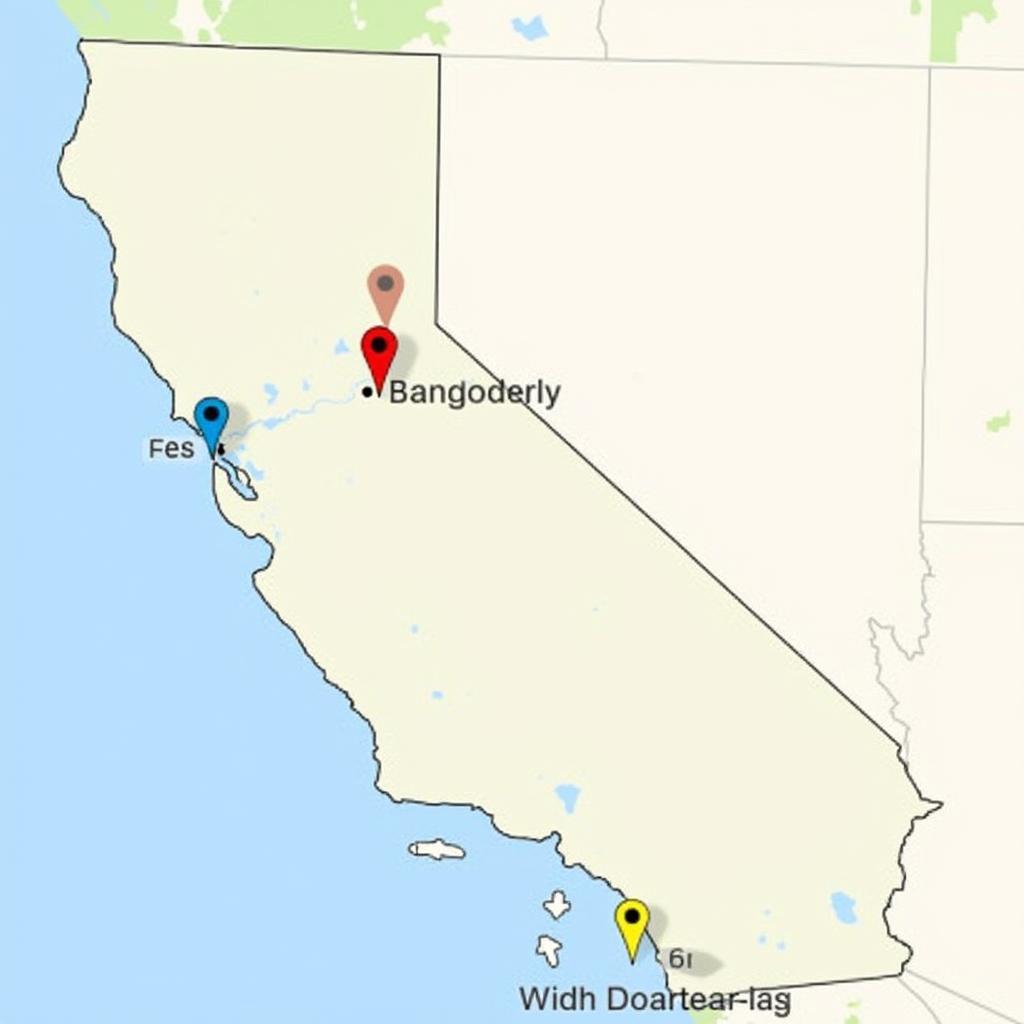 Map of Orange County, California highlighting insurance company locations