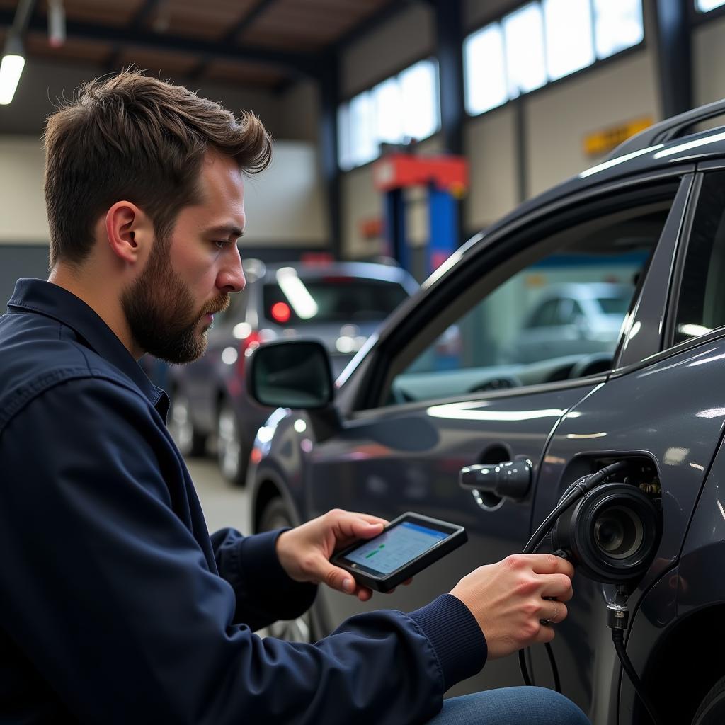 Mechanic Performing Car Diagnostics in Orangevale