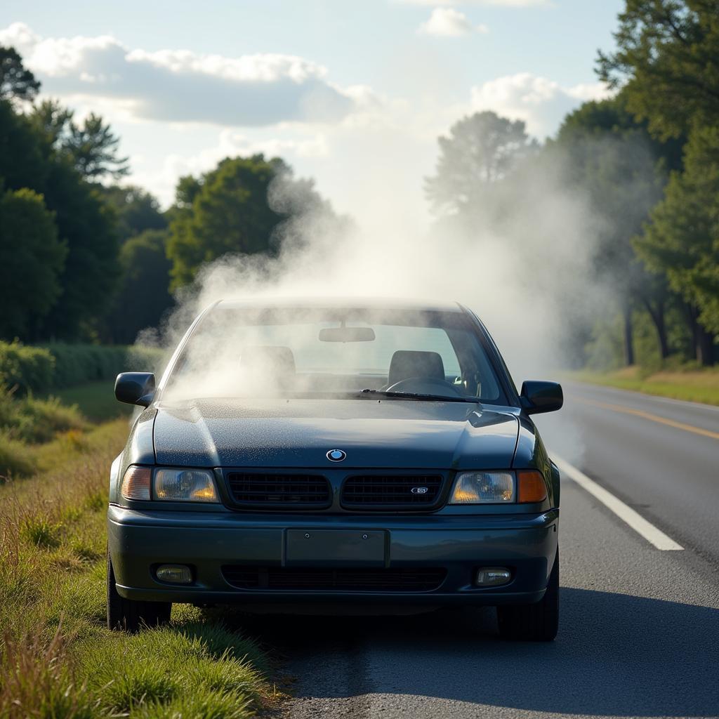 Overheating Car on Roadside