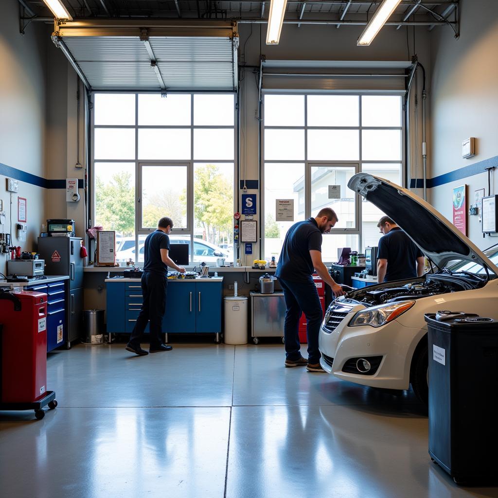 Modern and Clean Repair Bay at Paradise Auto Service in Swampscott