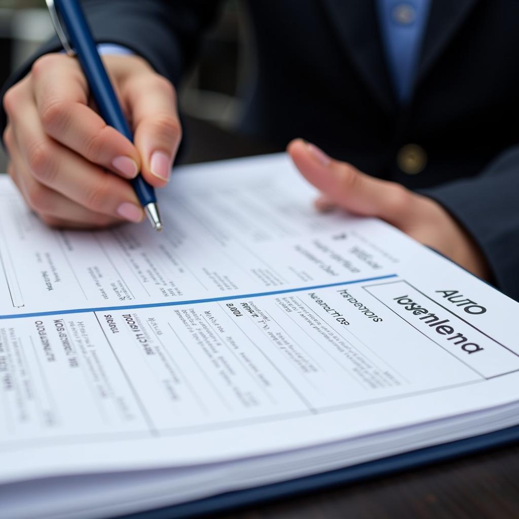 Person Reviewing Auto Service Log Book