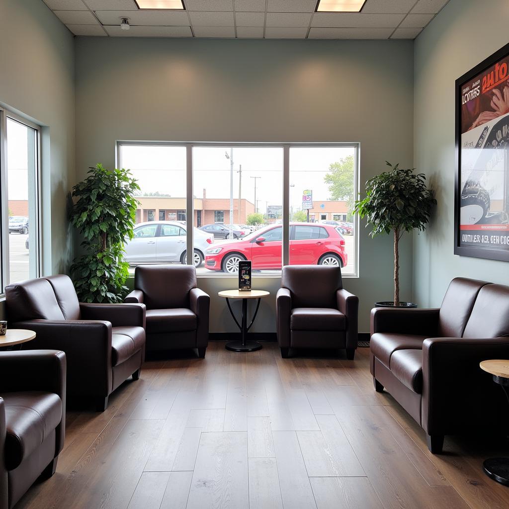 Comfortable Customer Waiting Area at a Philadelphia Auto Service Center