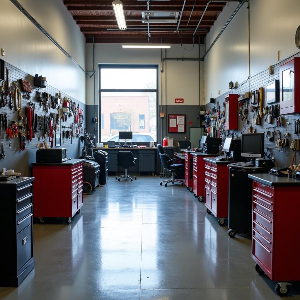 Modern and clean auto repair shop interior in Pittsburgh