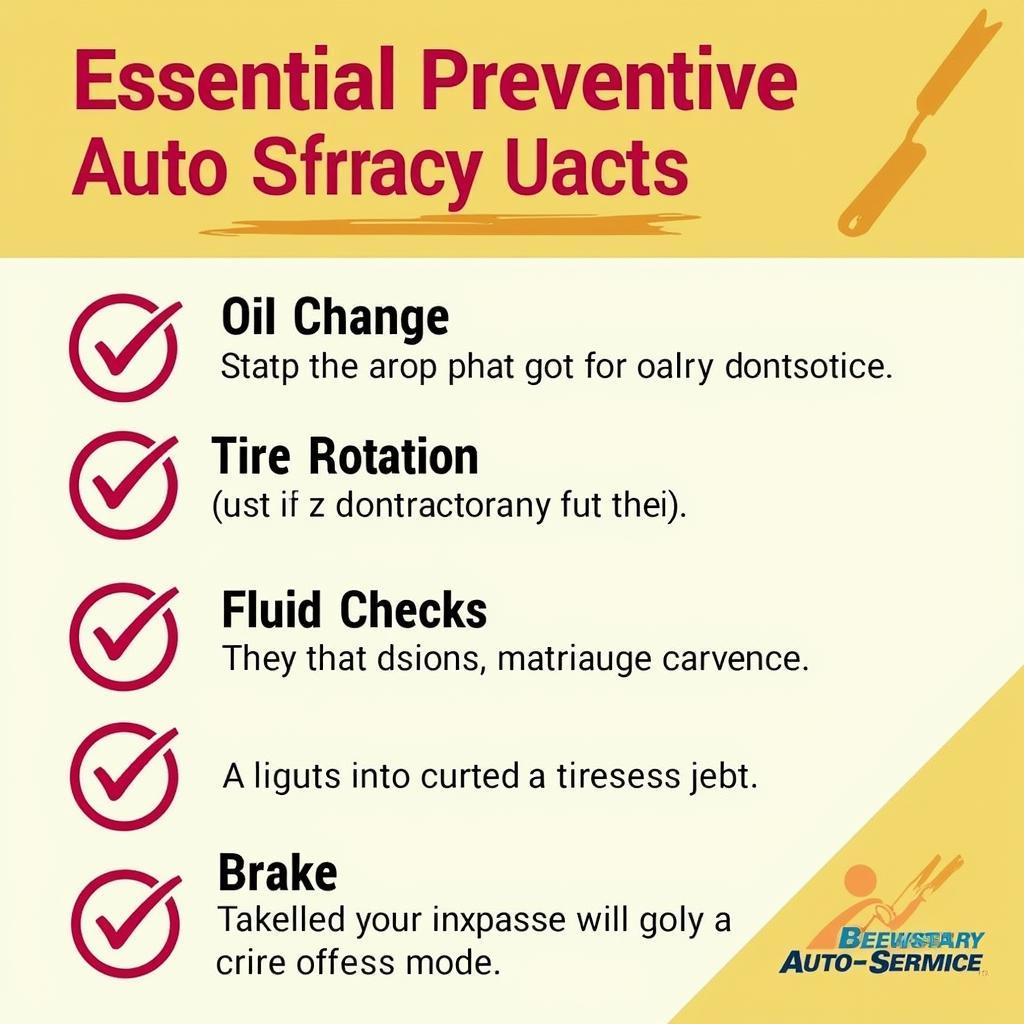 Preventative Auto Service Checklist