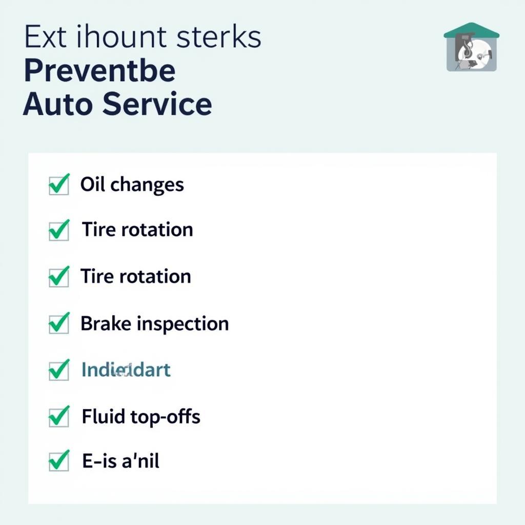 Checklist for preventative auto service