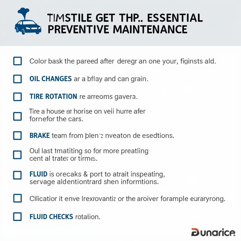 Preventative car maintenance checklist