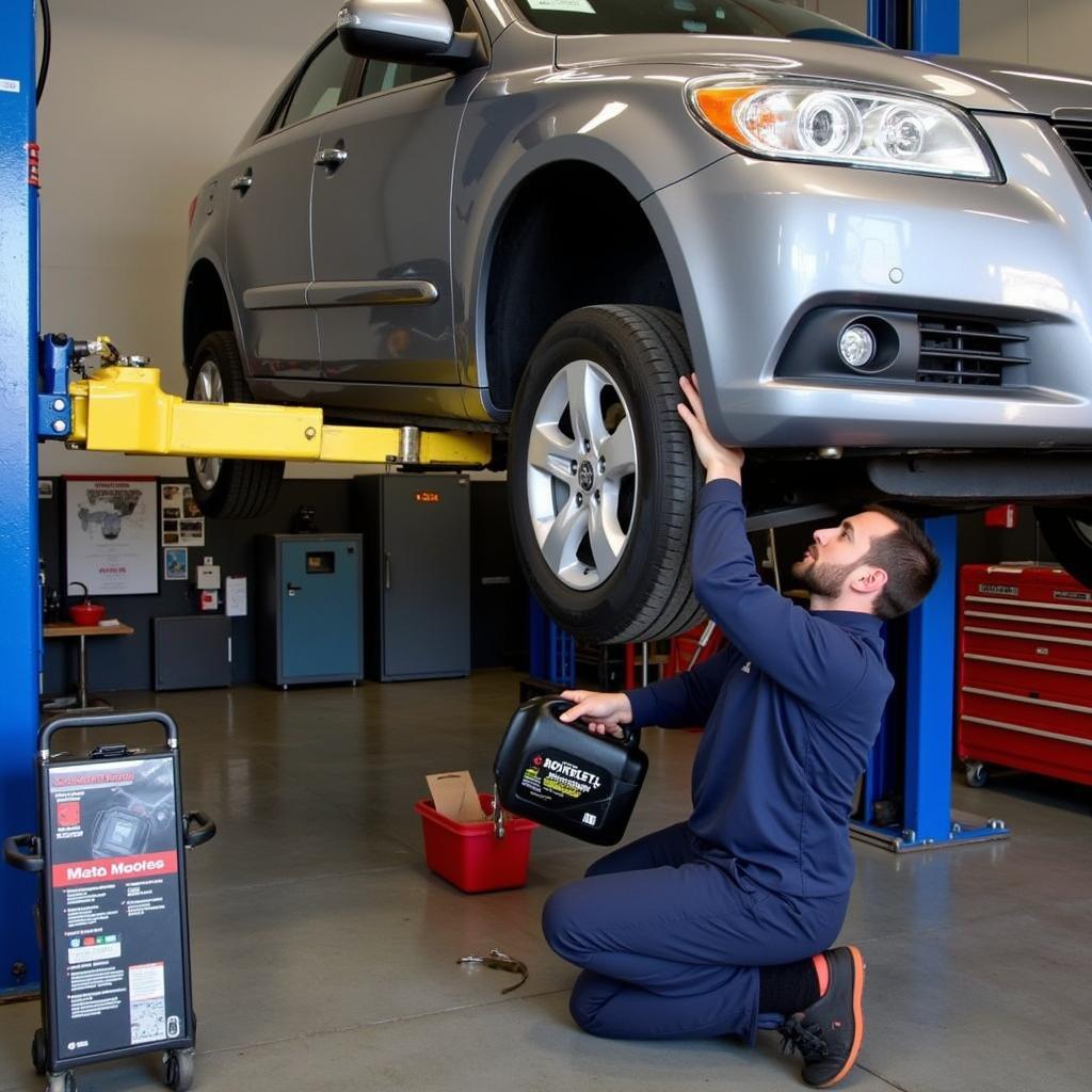 Technician Performing Preventative Car Maintenance in Lake Forest