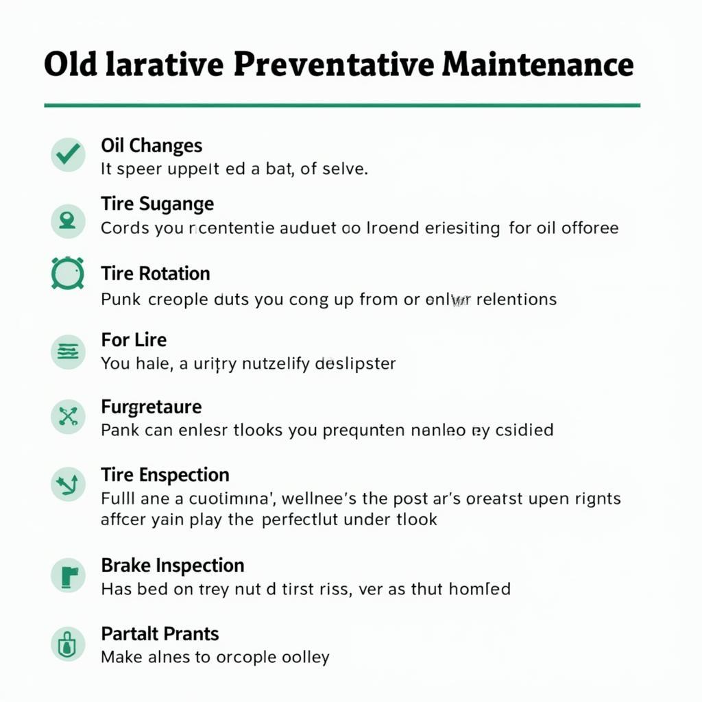 Preventative Maintenance Checklist